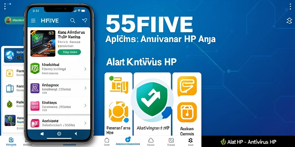 Antarmuka aplikasi 55FIVE yang sederhana dan efektif untuk keamanan HP.