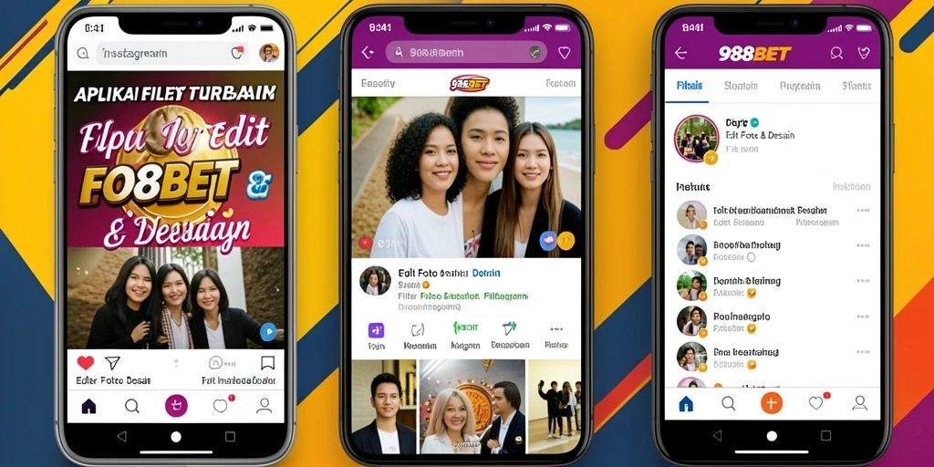 Tampilan antarmuka 988BET dengan berbagai pilihan filter Instagram.