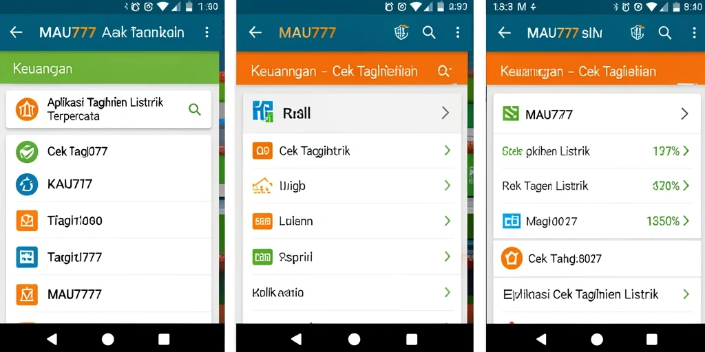 Tampilan antarmuka MAU777 untuk cek tagihan listrik yang mudah digunakan.