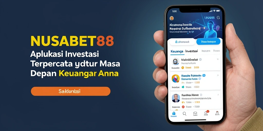 Antarmuka aplikasi NUSABET88 yang sederhana dan informatif untuk investasi.
