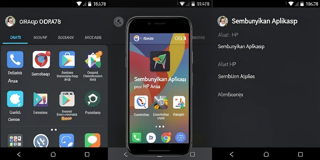 Antarmuka ORA78 menampilkan fungsi penyembunyian aplikasi yang sederhana dan efektif.