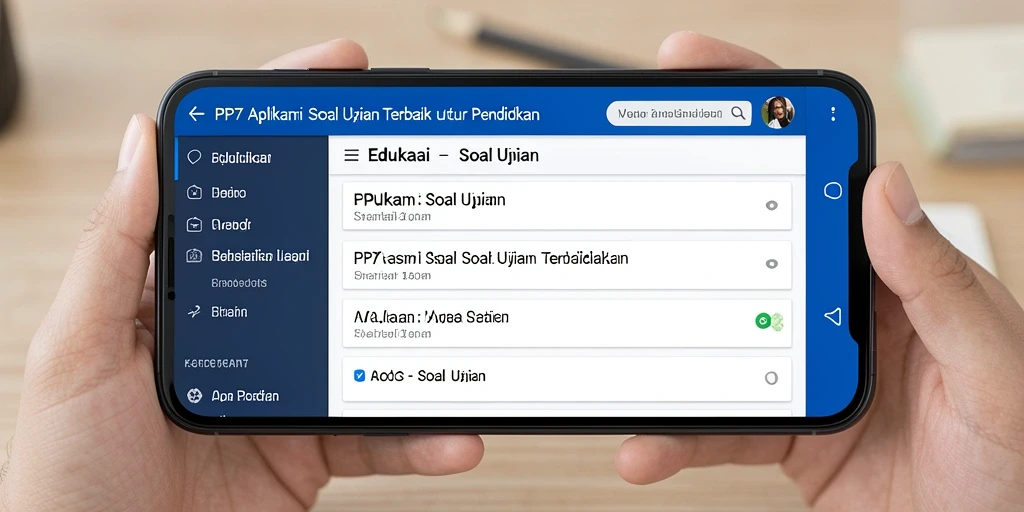 Tampilan antarmuka aplikasi Soal Ujian PP7 yang intuitif.
