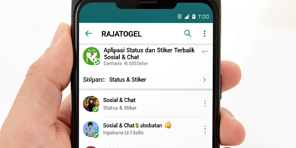 Antarmuka RAJATOGEL menampilkan berbagai stiker menarik untuk sosial media.