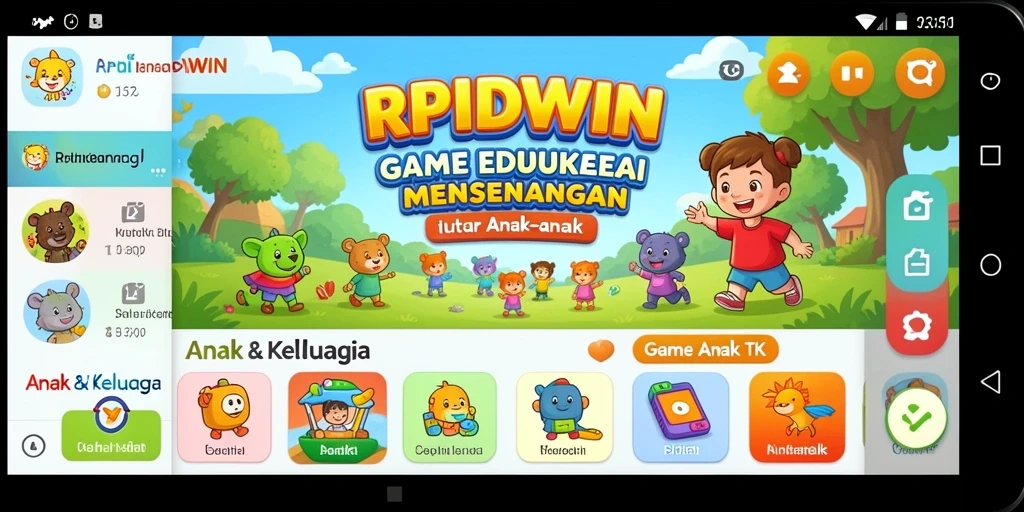 Tampilan antarmuka menarik dari RPIDWIN dalam Game Anak TK.