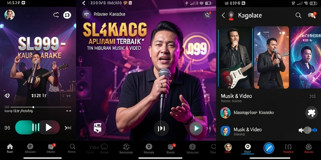 Tampilan antarmuka SL999 yang menarik dan fungsional untuk karaoke.