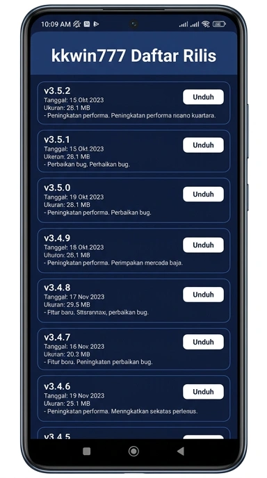 Riwayat Versi kkwin777 Terbaru untuk Pengguna Android